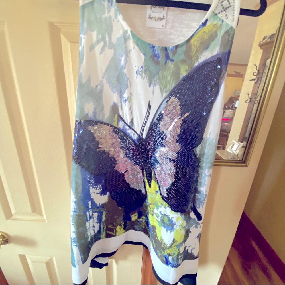 Flew de Lis butterfly embellished swing tunic size S